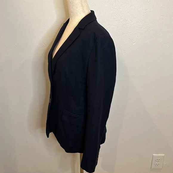JCREW NAVY COTTON TWO BUTTON BLAZER VENTED BACK LINED FITTED DESIGN SIZE 8 - Picture 3 of 7